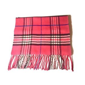 NWOT Cashmere Pink Plaid Scarf Made in Scotland